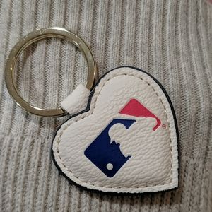 Dooney & Bourke white leather MLB keyring